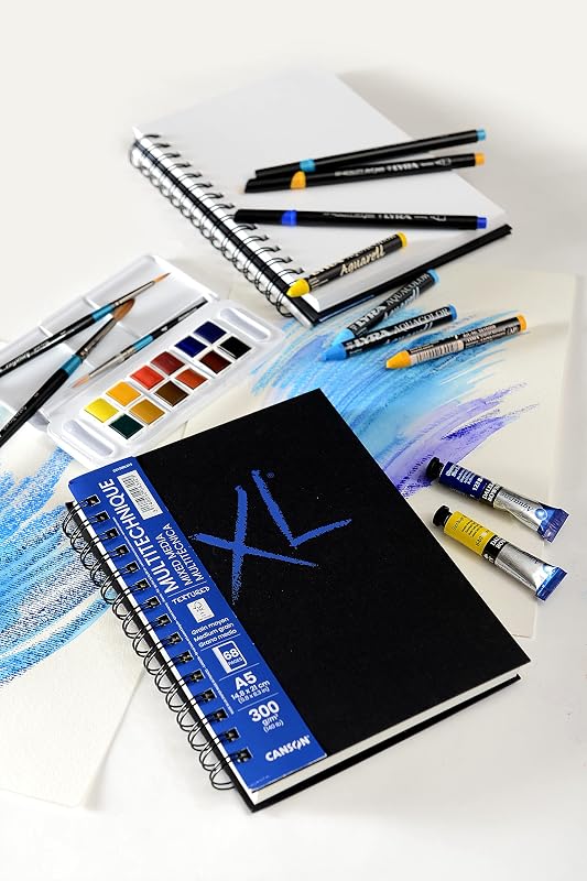 XL Art Book, Papel Multitécnica, Grano Medio, 300gsm, Cuaderno Espiral, A5-14,8x21cm, Blanco, 34 hojas — foto 6 de 7