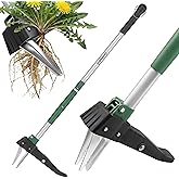 Grenebo Stand Up Weed Puller Tool, Claw Garden Weed Removal Tool with Eject Mechanism, Heavy-Duty Manual Weeder, Root Weed Re