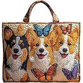 Quilted Tote Bag For Women Large Prints Tote Bag Vintage Lightweight Cotton Shoulder Bag For Shopping Travel School Beach