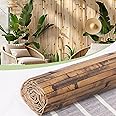 Bamboo Wall Panels for Interior Wall Decor（12"H x 96"L）Natural Wainscoting Panels Wall Paneling for Living Room Decor, Tiki Bar,Kitchen,Ceiling Tiles, Pole Wrap Wood Roll,Wall Decor for Bedroom