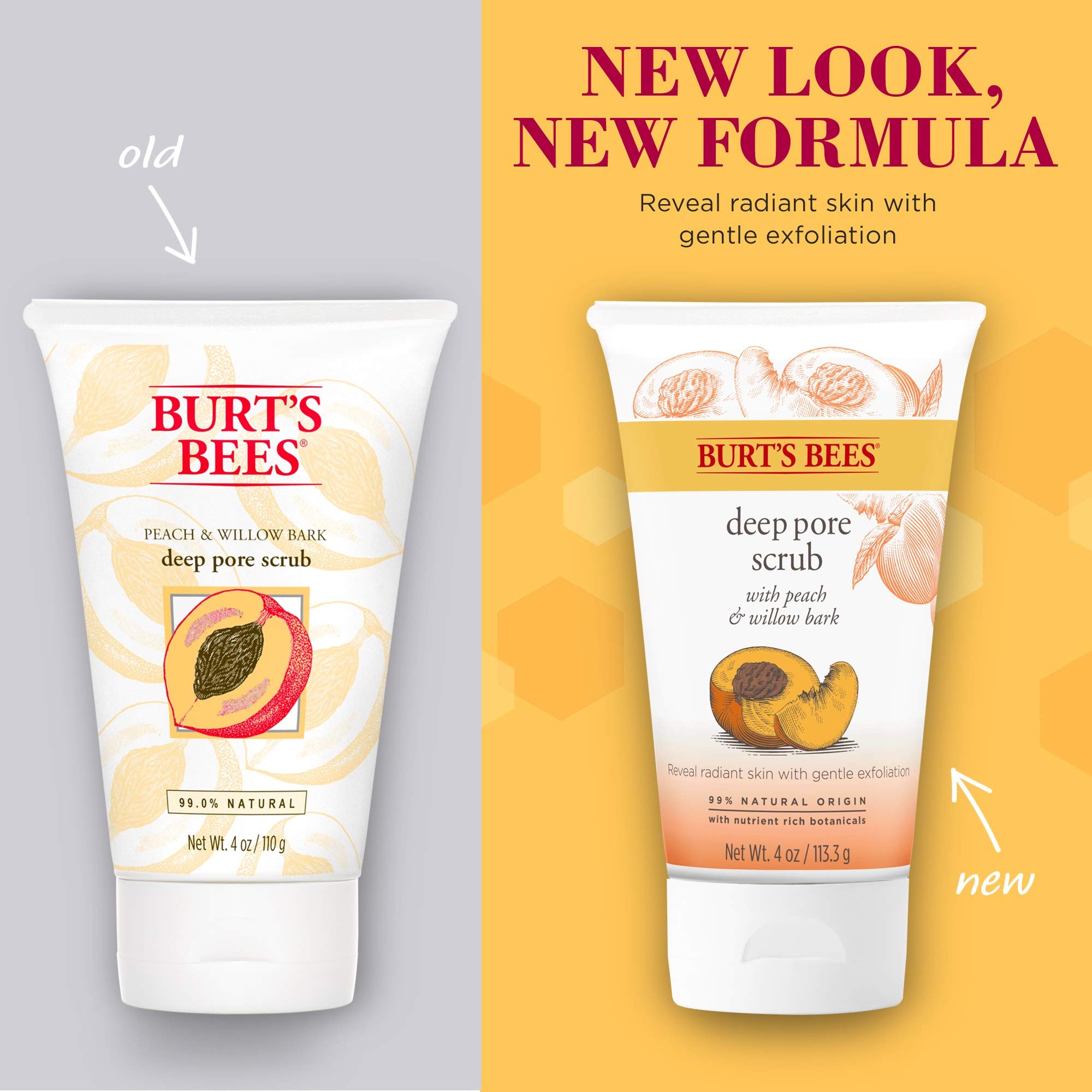 Burt's Bees 99.9 Natural Peach and Willow Bark Deep Pore Exfoliating