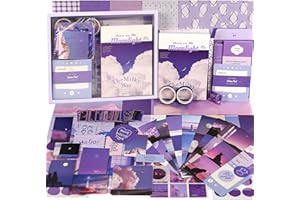 Funto Scrapbooking Kit(155 PCS), Warm Mail Series-Letter from The Moon, Perfect for Bullet Scrapbooking Materials, Planner DIY Arts Craft Collage