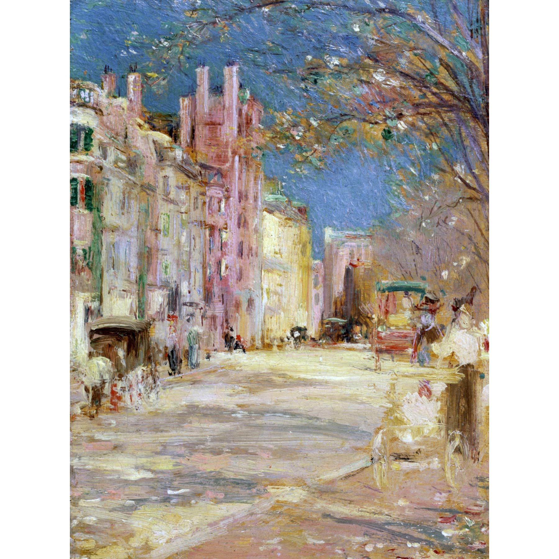 Bannister Boston Vintage Street Scene Painting Large Wall Art Print Canvas Premium Mural