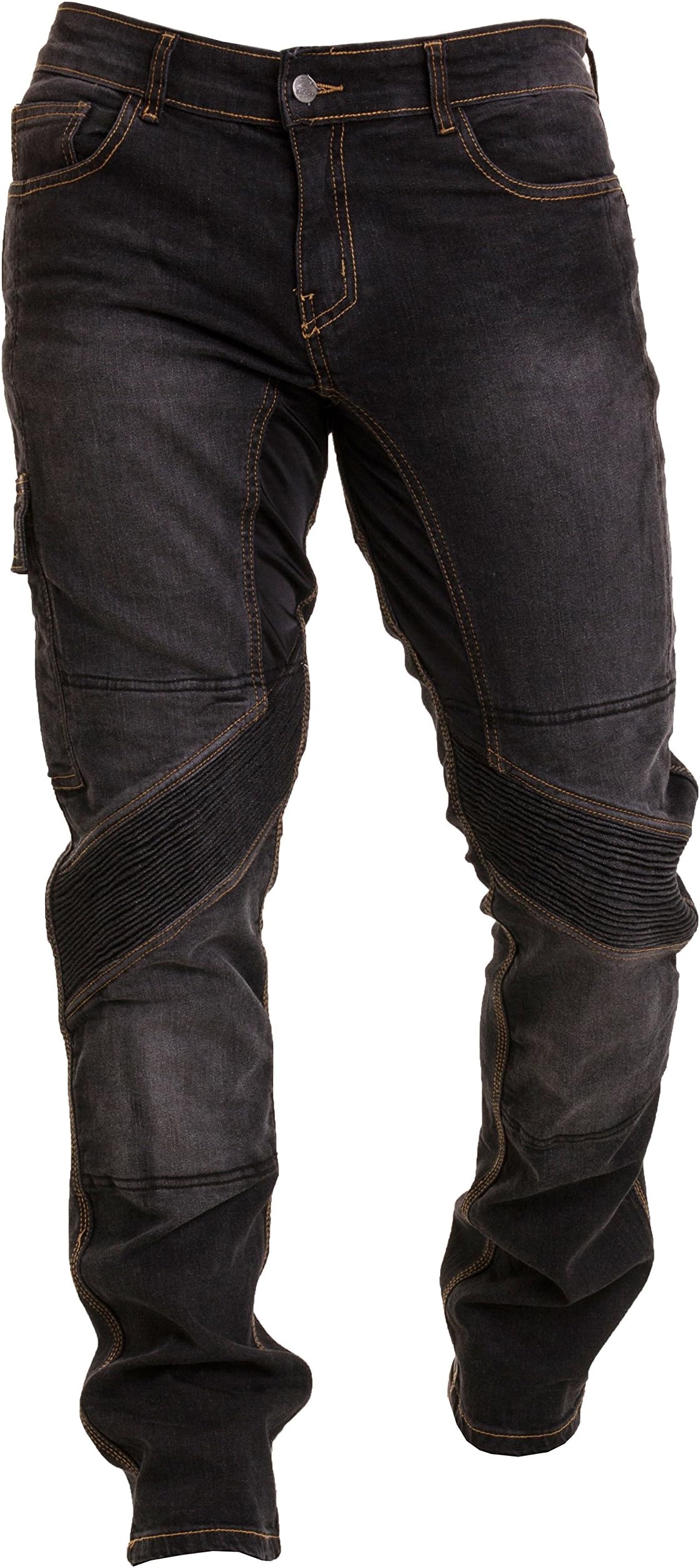 Qaswa Men's Motorcycle Denim Pants Motorbike Jeans with Stretch Panel Aramid Protection Lining Biker Trousers