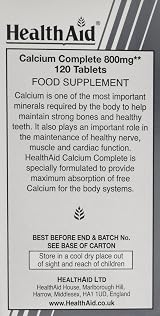 HealthAid Calcium Complete 800mg - 120 Tablets Calcium Supplement view 3