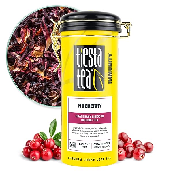 TIESTA TEA – CRANBERRY HIBISCUS ROOIBOS TEA, FIREBERRY...