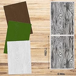 ALIBBON Wood Grain Background Plastic Embossing
