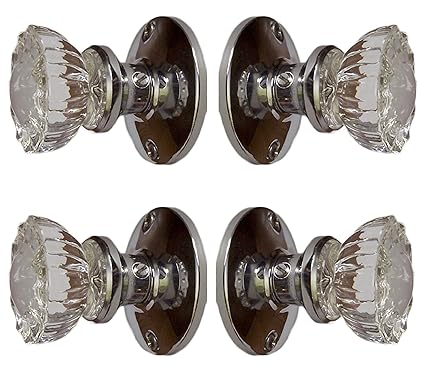 Rousso S Reproductions Crystal French Door Knob Set