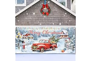 Blosssound Christmas Garage Door Cover 7 x 16 Ft Garage Door Banner Merry Xmas Decorations Outdoor Large Christmas Backdrop Xmas Decor