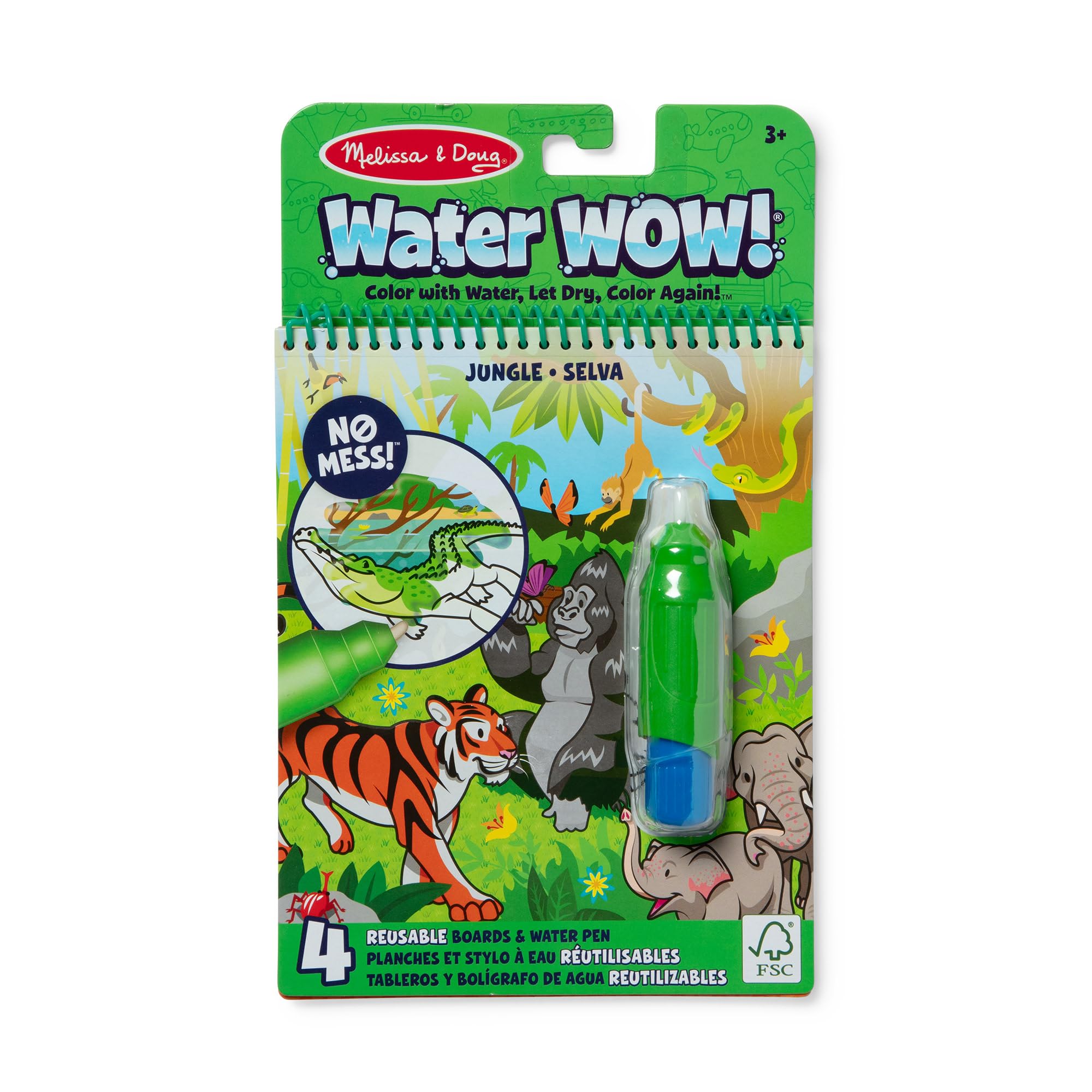 Photo 1 of Melissa & Doug On The Go Water Wow! Reusable Water-Reveal Coloring Activity Pad – Jungle