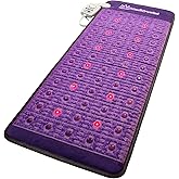 MediCrystal Far Infrared Amethyst Mat - Natural Agates + Photon Red Lights - FDA Registered Manufacturer - Negative Ion - FIR Heating Pad (Midsize 60" L x 24" W)