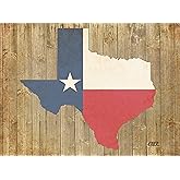 Rogue River Tactical TX Texas State Flag Cutout on Wood Design Glass Cutting Board Decorative Texan Lone Star Design