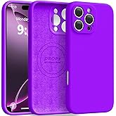 Ktele Magnetic for iPhone 16 Pro Max Case [Compatible with Magsafe] [Premium Silicone Satin-Smooth Touch] Slim Shockproof Anti-Scratch Microfiber Lining Case, 6.9 inch, Neon Purple