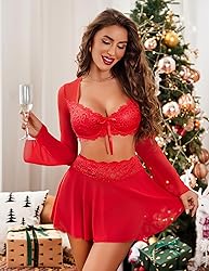 Avidlove Women's Sexy Contrast Lace Mesh Lingerie