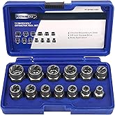 PLATINUMEDGE 13 Pieces Impact Bolt &amp; Nut Remover Set | Stripped Bolt Extractor, Cr-Mo Extraction Tool, Solid Storage Case, Easy Out Rusted Rounded Damaged Nuts and Bolts