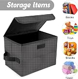 UENTIP 7 inch Vinyl Record Storage Box Black Stackable Collapsible Holds 60 view 6