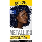 got2b Metallics Permanent Hair Dye, Blue Mercury M67, Hair Color for Women & Men, Formulated with Metallic-Shine Booster for Cool, Shimmering Tones, Lasts Up to 30 Washes, 1 Kit