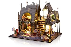 GuDoQi DIY Miniature House Kits, DIY Miniature Dollhouse Kit with Furniture, Tiny House Kits 1:24 Scale, Creative DIY Crafts for Adults Teen, Christmas Birthday Gifts, Magic Time