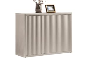 SICOTAS Buffet Cabinet with Storage Accent Sideboard with 3 Doors Modern 46.6" Wide Credenza Fluted Buffet Table Media Console Cabinet Entryway Cabinets for Living Room Kitchen Dining Room Hallway