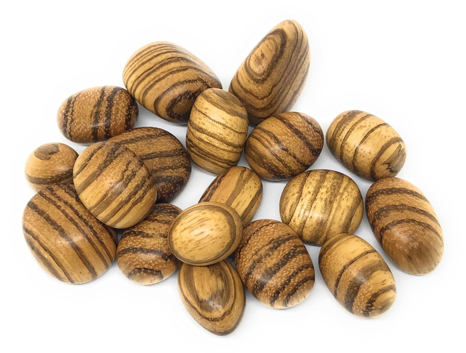 Polished Zebra Wood Decorative Pebbles Wooden Decorative Stones