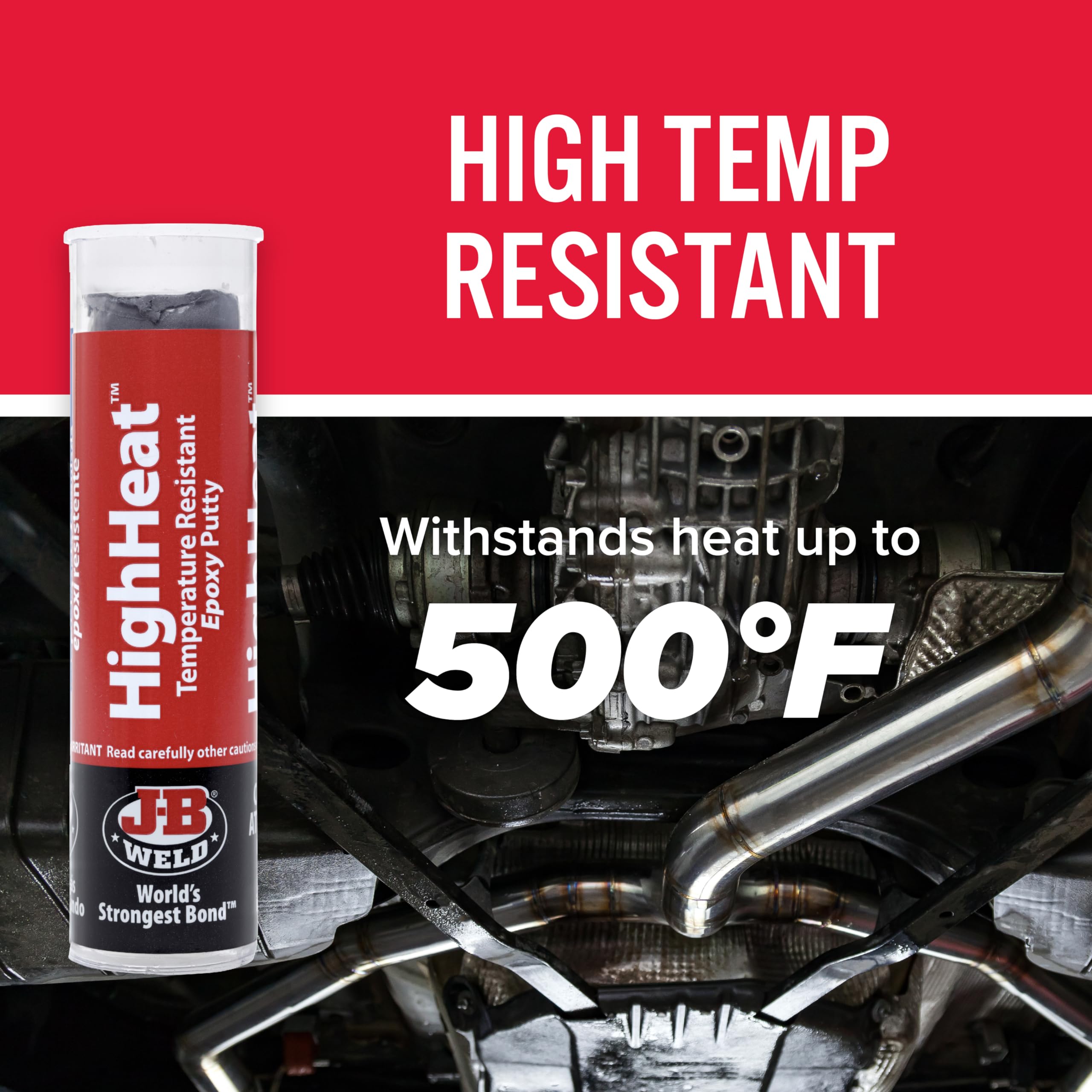J-B Weld 8297 HighHeat 500 Degree Epoxy Putty Stick - 2 oz. , Grey