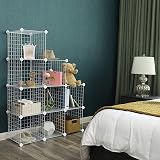 SONGMICS 9 Cube Wire Grid Storage Rack White Metal Mesh Shelving Unit LPI115W view 7