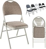 Nyxi Folding Chair Premium Padded Fabric Seat 150kg Load Cream view 1