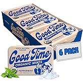 Good Time Organic Mints, Peppermint, 40 Count Tin (Pack of 6) | Cane Sugar, Natural Flavors, No Artificial Colors or Sweeteners | Kosher, Vegan, Gluten Free | Aspartame &amp; Xylitol Free