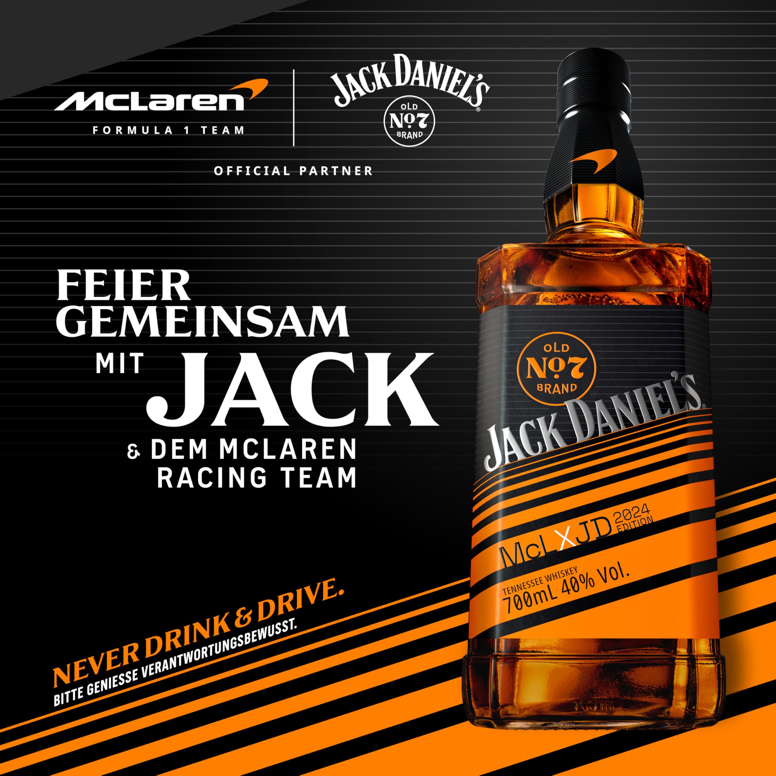 Jack Daniel's Old No.7 Tennessee Whiskey - McLaren Limited Edition 2024 - Inklusive Geschenkverpackung - zwei ikonische Marken, eine unverwechselbare Flasche -0.7L/40% Vol. 8