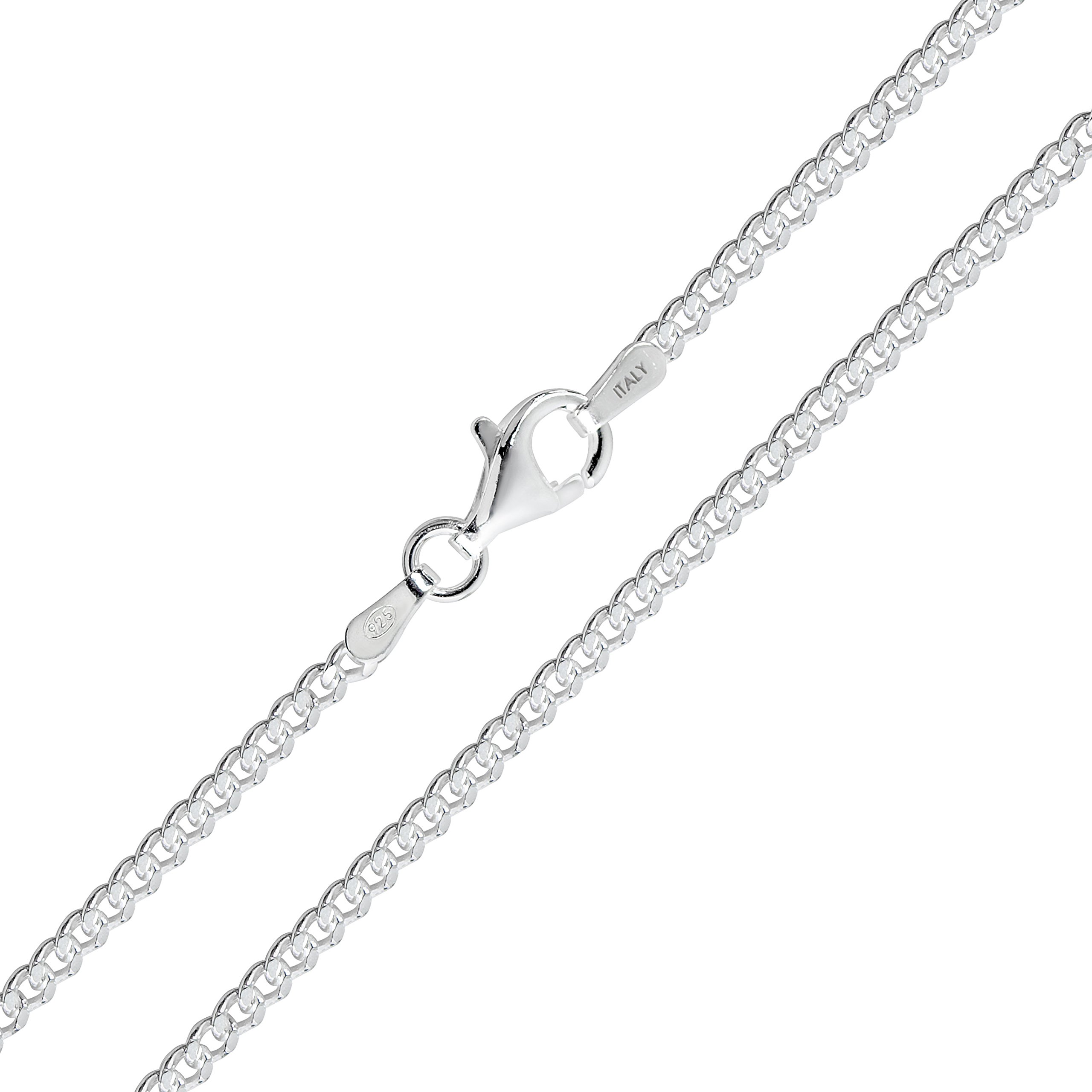 The Chain Company - Sterling Silver 20" Inch 2.0mm Thick Italian Curb Chain Necklace (20)