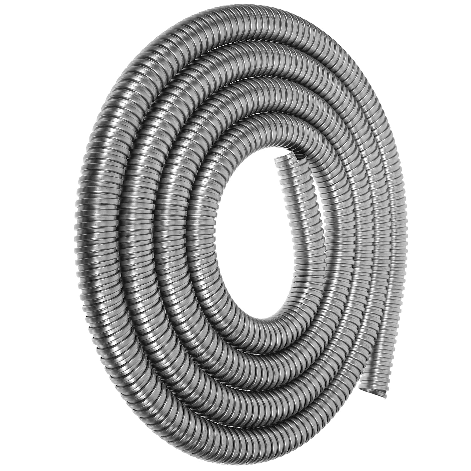 jojofuny Cable Protector Cable Management Sleeve Metal Hose Corrugated Conduit Tube Heat Shield Protector Wire Sleeve Organizer Hose 300cm Outdoor Stainless Steel Protective Case