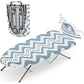 KINGBOARD Tabletop Ironing Board, Small Ironing Boards with Iron Rest, Folding Iron Board, Extra Thick Cover, Portable Tablet