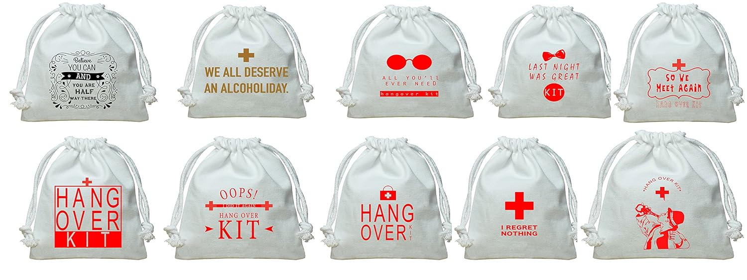 the crazy me hangover kit/pouch set(pack of 10)