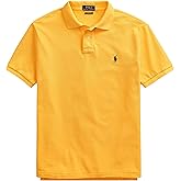 Ralph Lauren Men's Classic Fit Mesh Pony Logo Polo Shirt (L, Gold)