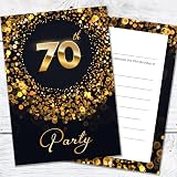 Olivia Samuel 70th Birthday Invitations Pack of 20 Black Gold Effect A6 Ready view 6
