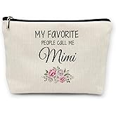 huester Mimi Gifts Makeup Bag, Mimi Gifts for Christmas from Grandkids Grandsons Granddaughter Cosmetic Bag for Women, Best Grandma Gift Toiletry Bags Travel Zipper Makeup Pouch