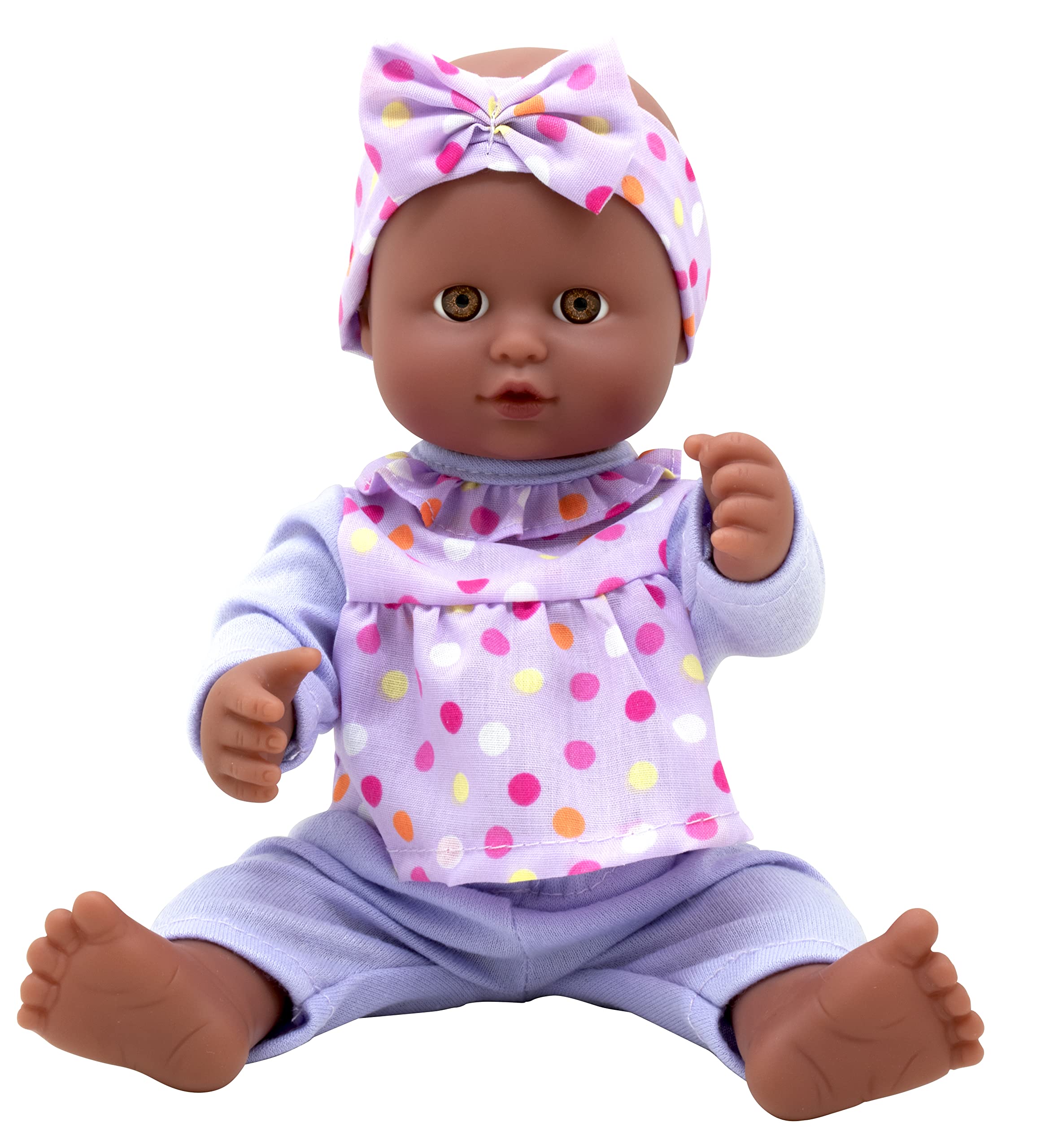 DOLLSWORLD CLASSIC from Peterkin | Baby Emily Doll | 25cm deluxe bathable doll with removable outfit and headband | Dolls & Accessories | Ages 10m+