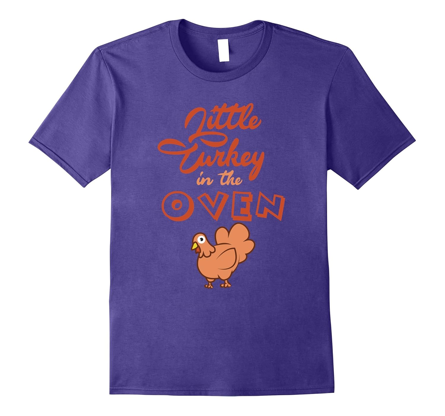 Little Turkey In The Oven T-Shirt Thanksgiving Pregnancy Tee-Rose