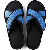 ULTRAIDEAS Men’s Memory Foam Slide Slippers, Slip-on Open Toe Cross Brand House Shoes with Anti-Skid Rubber Sole
