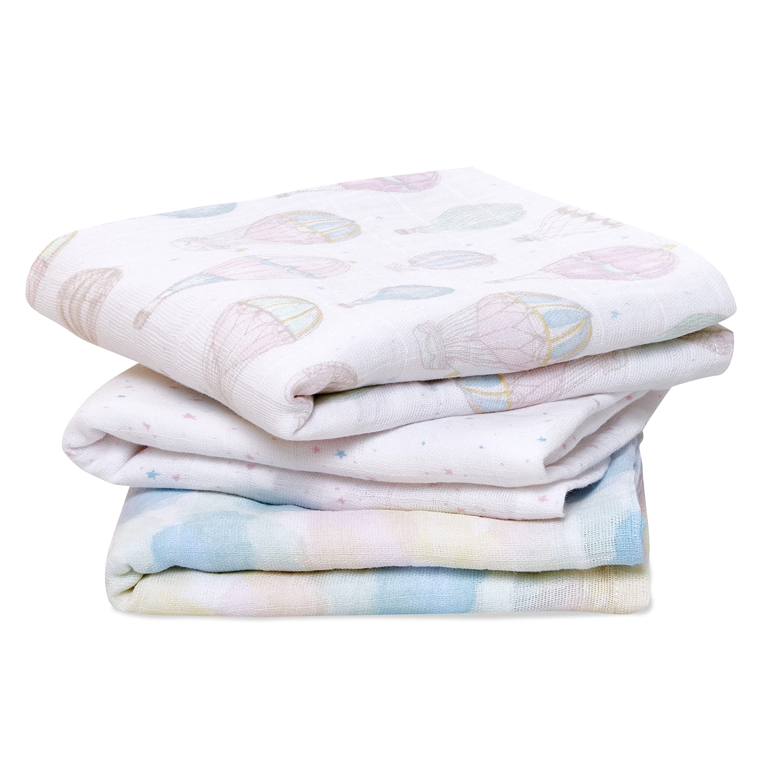aden + anais™ musy squares 3 pack organic cotton muslin outdoors (Above the clouds)