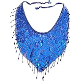 Astage Women Halloween Costume Brides Veil Dancer Scarf Trible Beaded Egyptian Mask