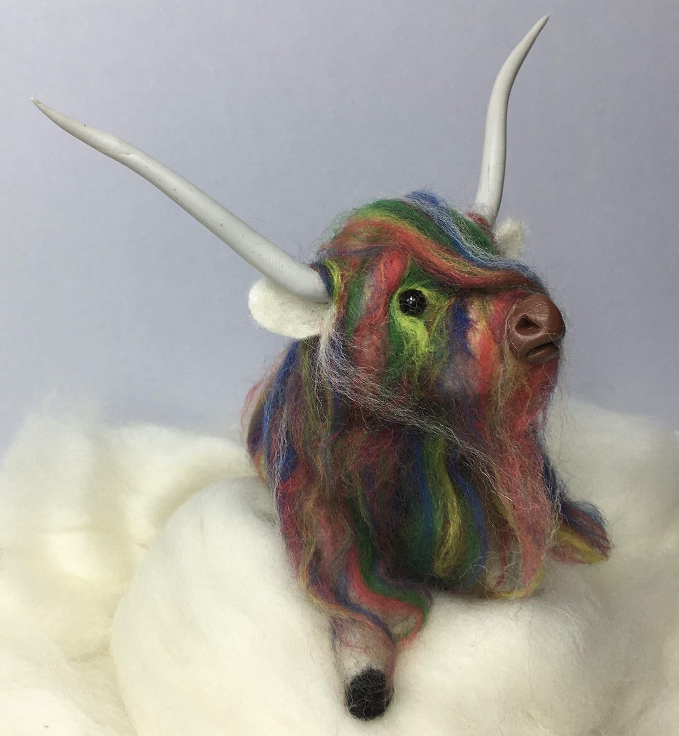 Rainbow Highland Cow Needle Felting Kit Amazon.co.uk Handmade