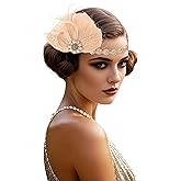 BABEYOND Flapper Headpiece for Women - 1920s Headband Roaring 20s Great Gatsby Accessories Rhinestone Feather Hair Clip
