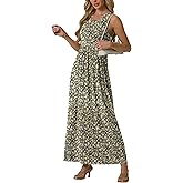 GRECERELLE Women's Summer Sleeveless Casual Long Tank Maxi Dress with Pockets (XS-3XL)