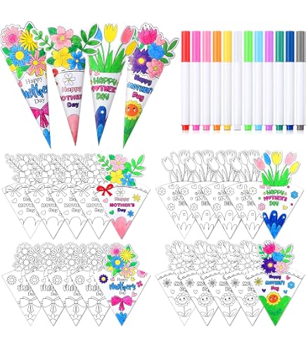 Generic Flower Bouquet Craft Kit, 24Pcs Mothers Day Crafts For Kids