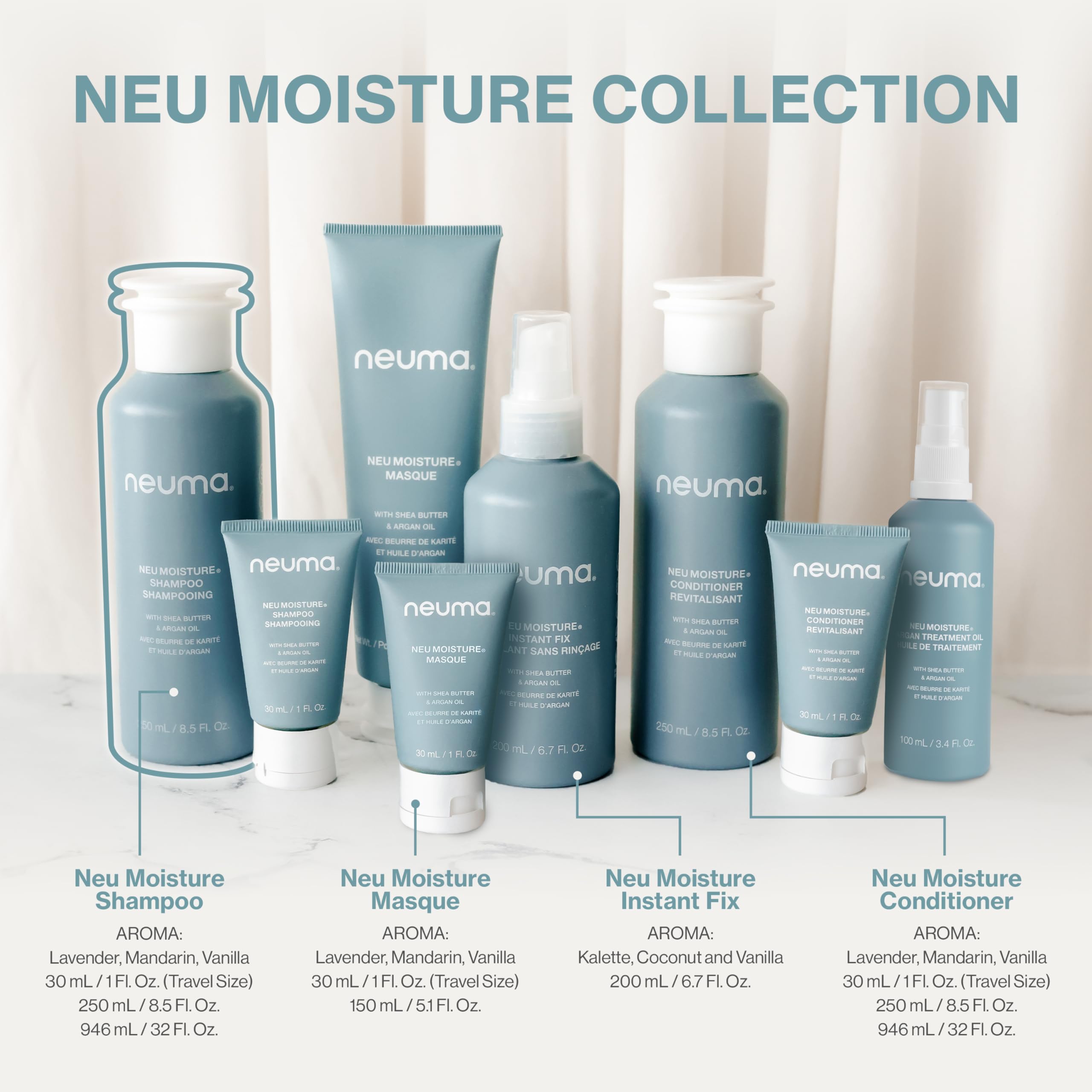 Neuma Neu Moisture Shampoo Lavender, Mandarin & Vanilla Scent, Travel Size Shampoo