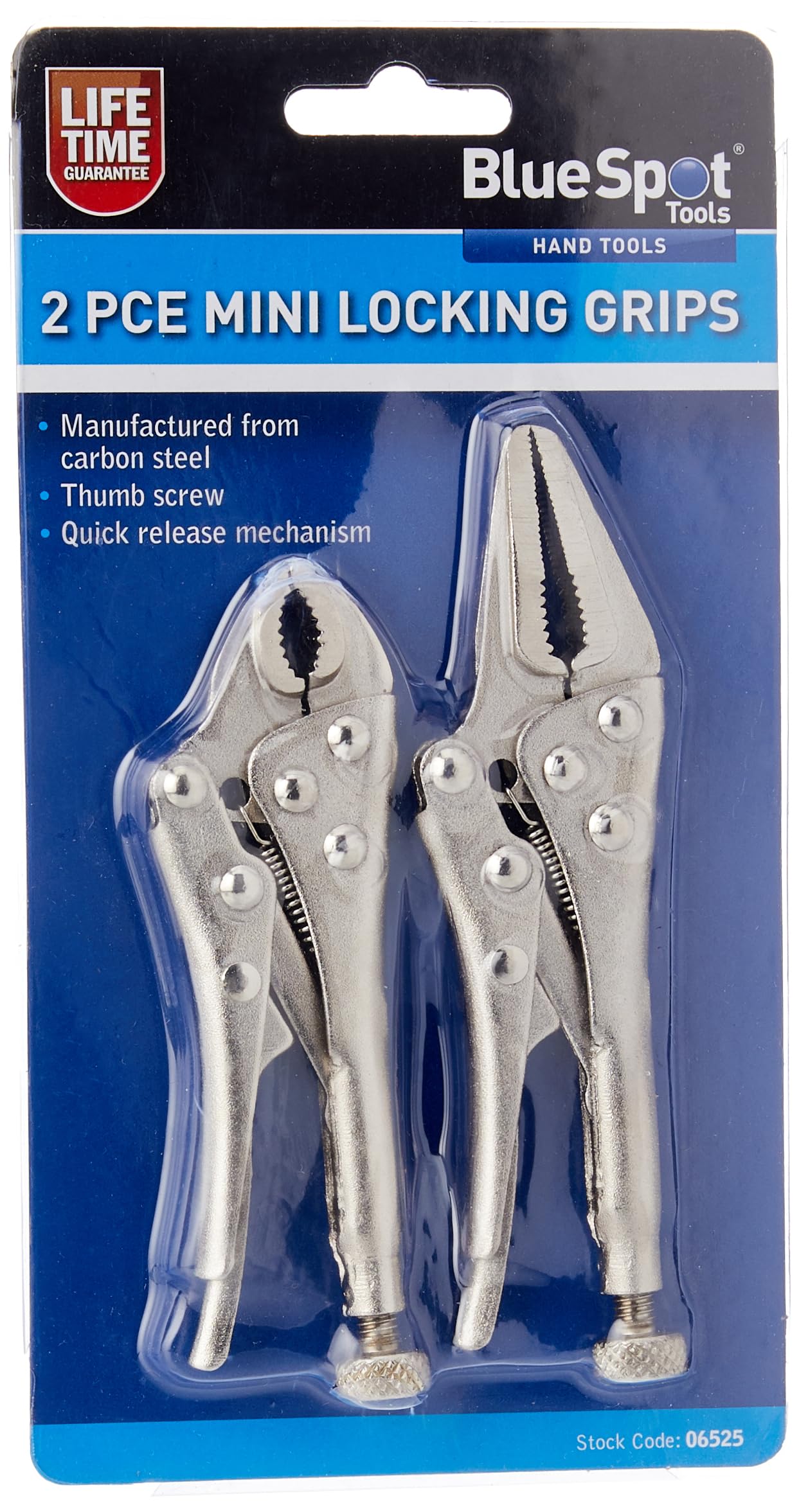 Blue Spot 06525 Mini Locking Grips, Silver, Set of 2 Piece