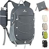 BECOJADDE Hiking Backpack 15L Small Backpack Packable Day pack Water Resistant Lightweight Travel Backpack for Women Men with Shoulder Strap Pockets for Hiking Camping Outdoor, Grey