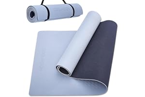COOLMOON Yoga Mat Non Slip, Anti-Tear 1/4 Thick TPE Yoga Mats for Women and Men, 72"x24" Exercise & Fitness Mat with Carrying Strap, Workout Mats for Yoga, Pilates and Floor Exercise