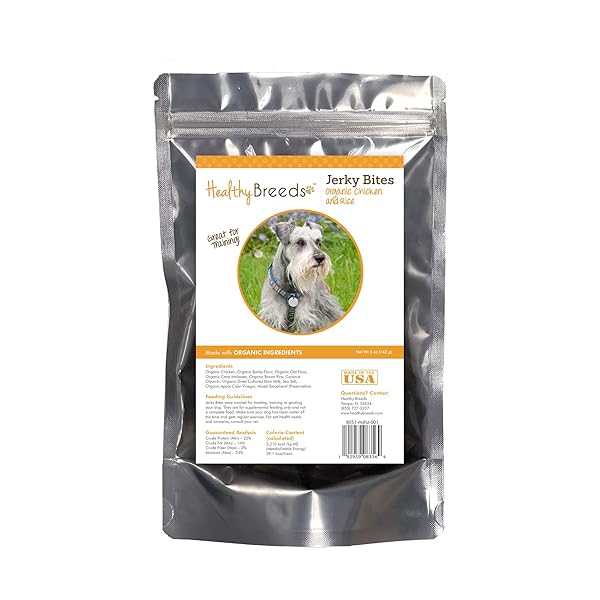 HEALTHY BREEDS MINIATURE SCHNAUZER JERKY BITES CHICKEN &...